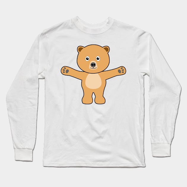 Bear Open Arms Long Sleeve T-Shirt by denip